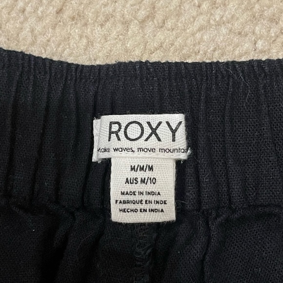 Roxy Black Flare Linen Pant - Picture 3 of 5
